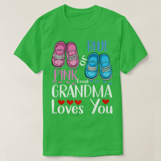 Rosa oder blaue große Oma-Lieben, die Sie Geschlec T-Shirt (Design vorne)