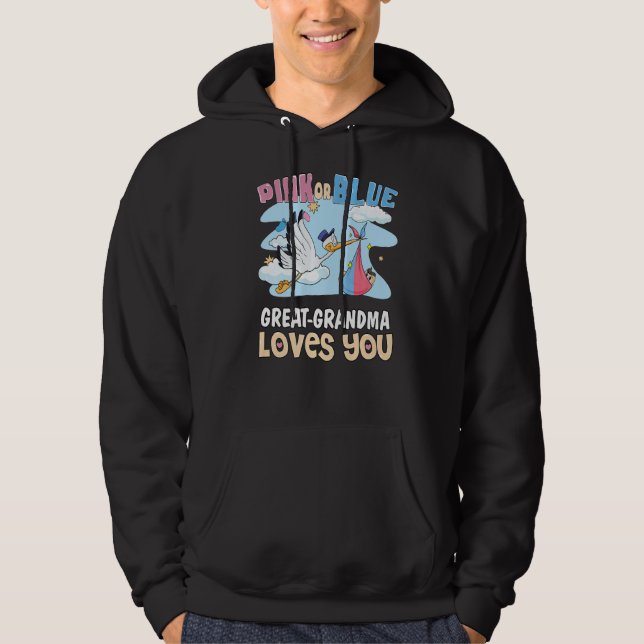 Rosa oder blaue große Oma Lieben Ihr Bestes Großmo Hoodie (Vorderseite)