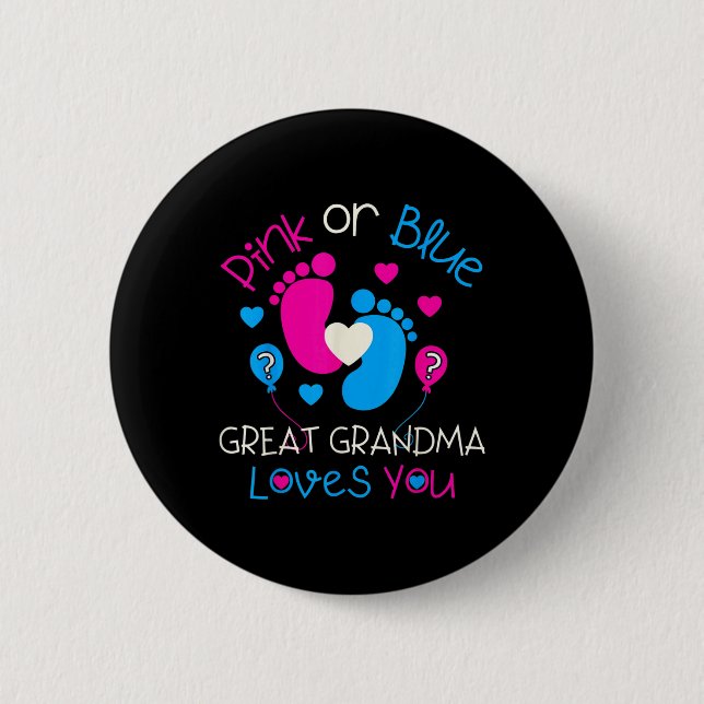 Rosa oder blaue große Oma-Lieben Sie Shirt Geschle Button (Vorderseite)