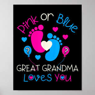 Rosa oder blaue große Oma-Lieben Sie Shirt Geschle Poster