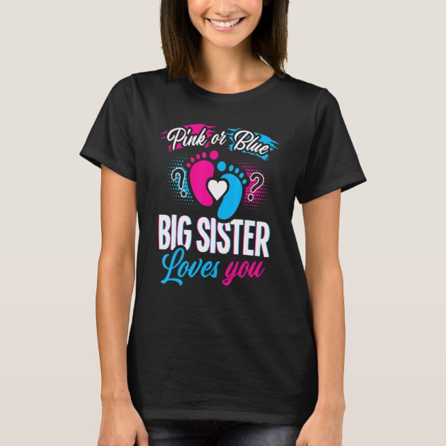 Rosa oder blaue große Schwestern Lieben Sie Baby G T-Shirt (Vorderseite)