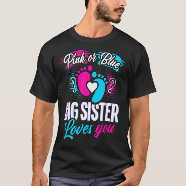 Rosa oder blaue große Schwestern Lieben Sie Baby G T-Shirt (Vorderseite)