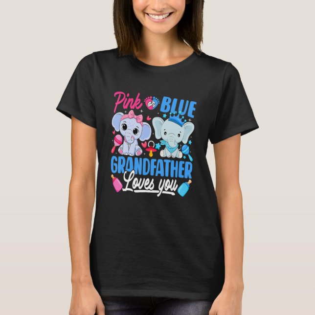 Rosa oder blaue Großvater-Lieben Sie Geschlecht ze T-Shirt (Vorderseite)