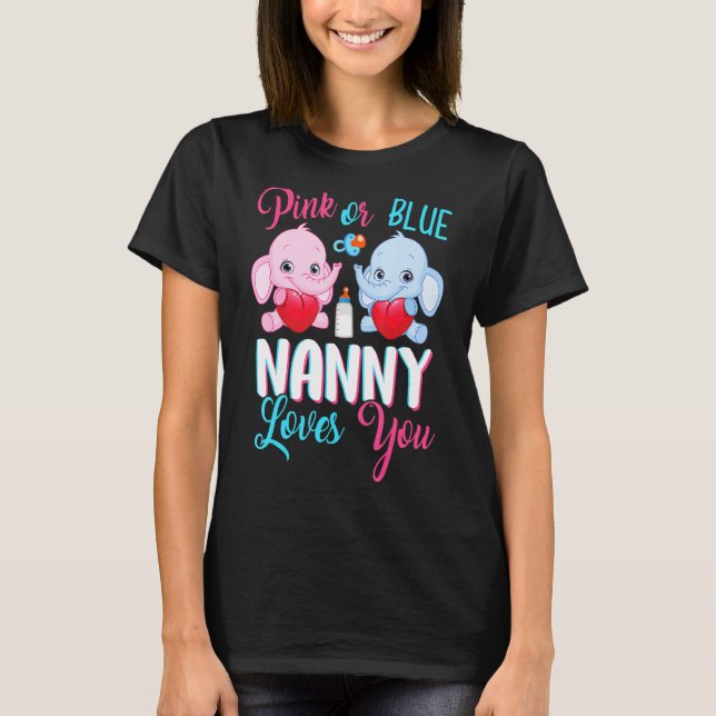 Rosa oder blaue Gruschige Lieben Elefanten Baby Ge T-Shirt (Vorderseite)