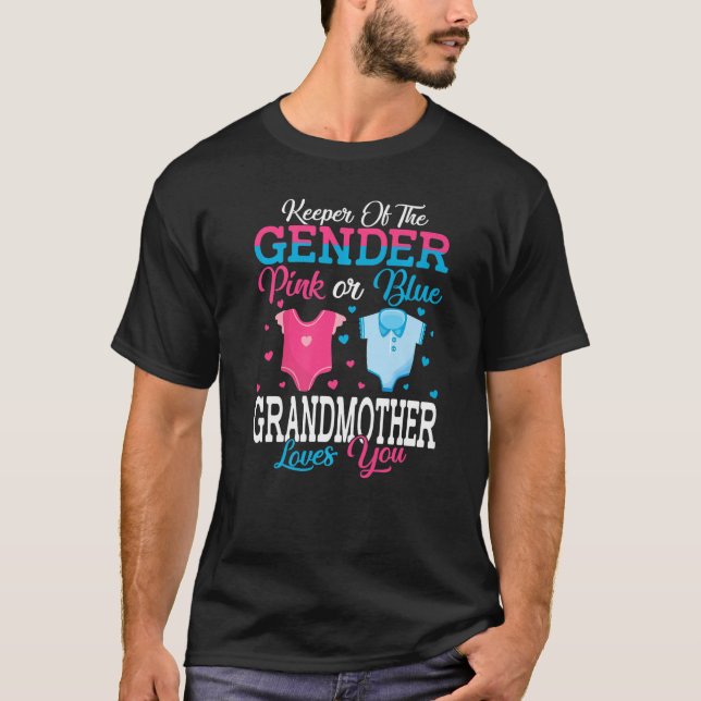 Rosa oder blaue Hüterin der Großmutter-Liebe T-Shirt (Vorderseite)