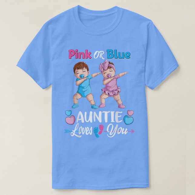 Rosa oder blaue Lieben Sie Baby Geschlecht zeigen  T-Shirt (Design vorne)