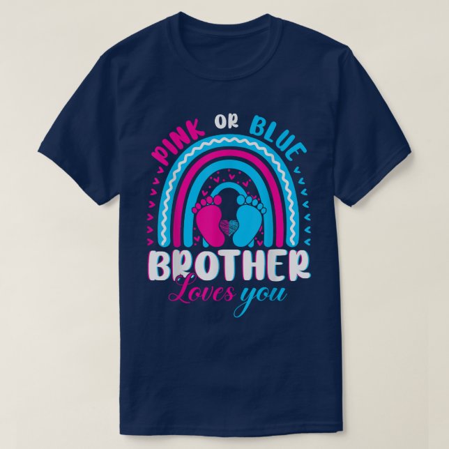 Rosa oder blaue Lieben Sie Geschlecht offenbaren P T-Shirt (Design vorne)