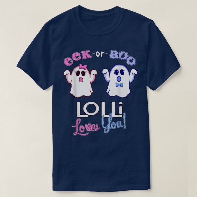 Rosa oder blaue Lolli-Lieben, die man zu Halloween T-Shirt (Design vorne)