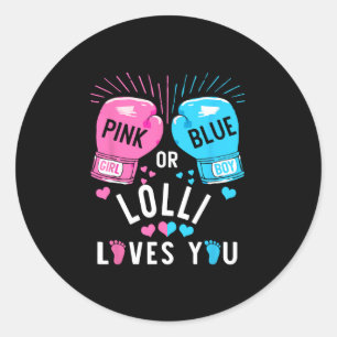 Rosa oder blaue Lolli Lieben, die Sie Boxing Gende Runder Aufkleber