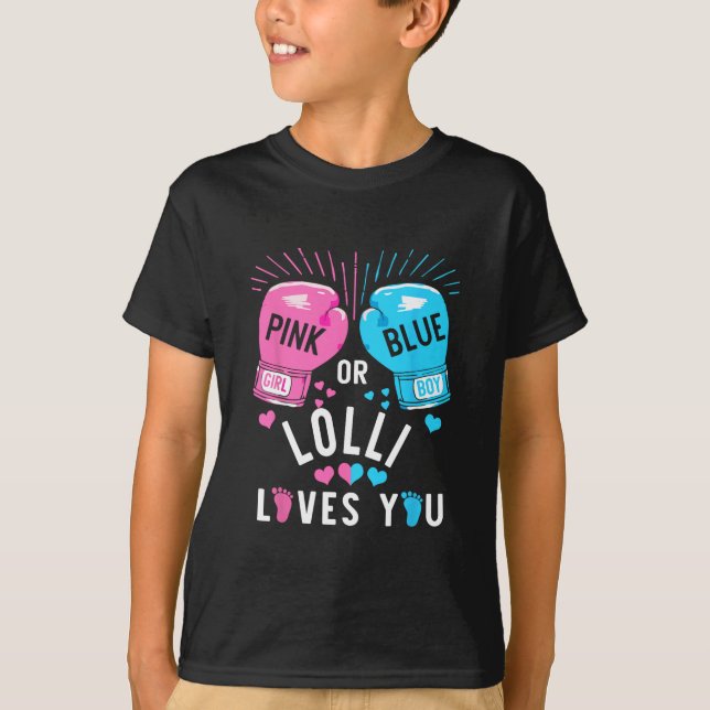 Rosa oder blaue Lolli Lieben, die Sie Boxing Gende T-Shirt (Vorderseite)