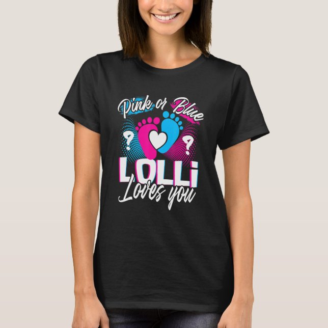 Rosa oder blaue Lolli Lieben Sie Geschlecht zeigen T-Shirt (Vorderseite)