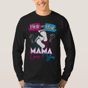 Rosa oder blaue Mama-Lieben Sie Schwangerschaft Ge T-Shirt