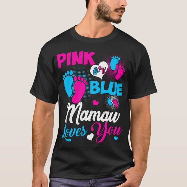 Rosa oder blaue Mamaw-Lieben, die Ihr Baby-Geschle T-Shirt (Vorderseite)