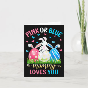 Rosa oder blaue Mami-Lieben Sie Osterhasen-Geschle Karte