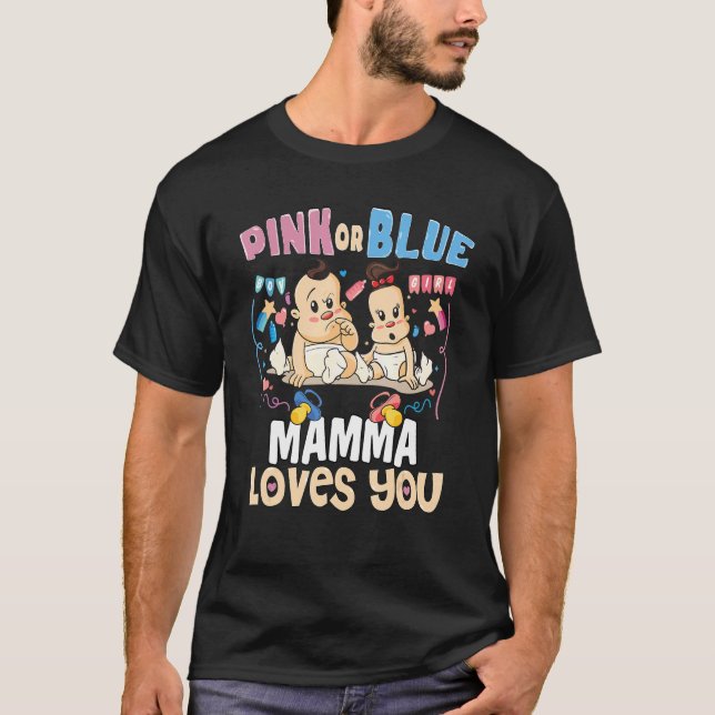 Rosa oder blaue Mamma-Lieben Sie die beste Mama je T-Shirt (Vorderseite)