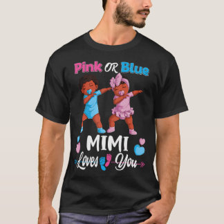Rosa oder blaue Mimi-Lieben, die das Schwarze Baby T-Shirt