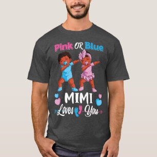 Rosa oder blaue Mimi-Lieben, die das Schwarze Baby T-Shirt