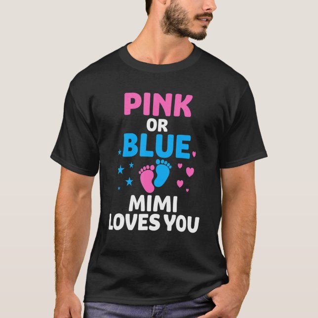 Rosa oder blaue Mimi-Lieben Elefanten Baby Gender T-Shirt (Vorderseite)