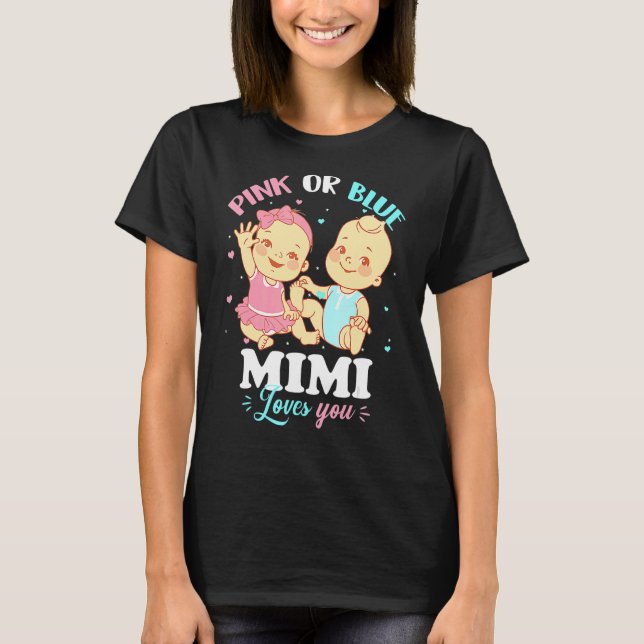 Rosa oder blaue Mimi Lieben Ihr Oma T-Shirt (Vorderseite)