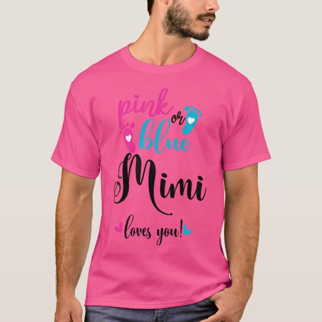 Rosa oder blaue Mimi-Lieben Sie Geschlecht zeigen  T-Shirt (Vorderseite)