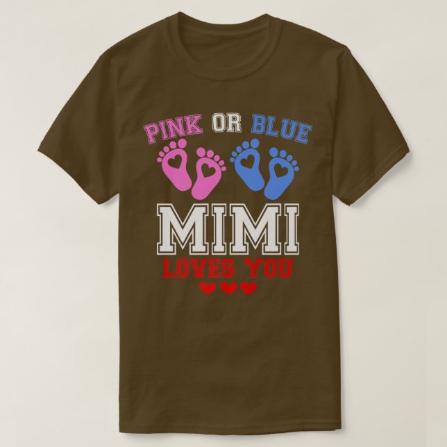 Rosa oder blaue Mimi-Lieben Sie Geschlecht zeigen  T-Shirt (Design vorne)