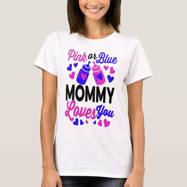 Rosa oder blaue MOMMY-Lieben | Mama für Kinder T-Shirt (Vorderseite)