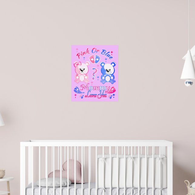 Rosa oder blaue Mommy-Lieben Poster (Kinderzimmer 2)