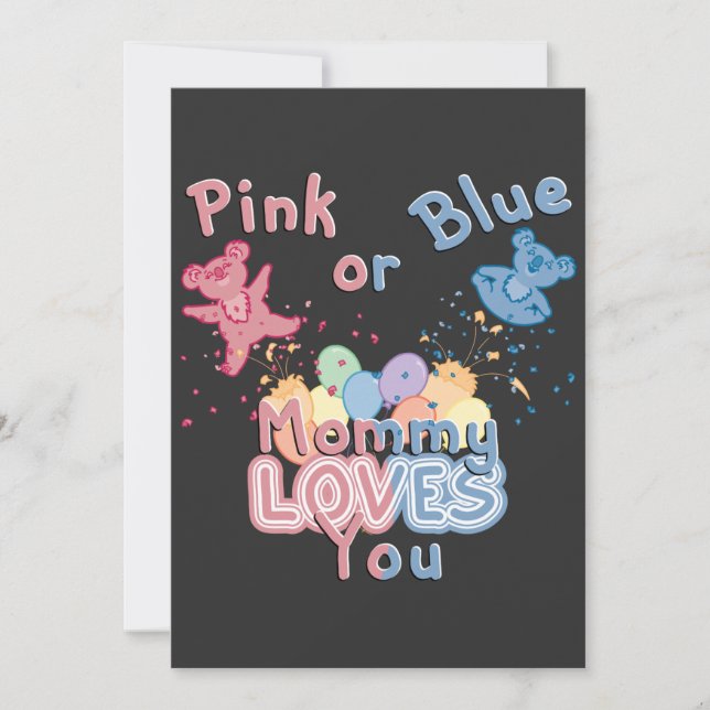 Rosa oder blaue Mommy-LIEBEN Sie - Geschlecht offe Save The Date (Vorderseite)