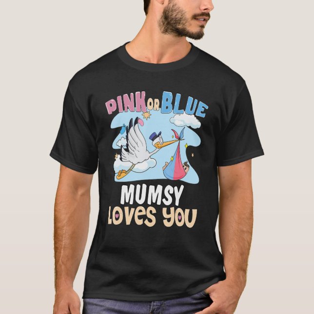 Rosa oder blaue Mumsy-Lieben Die beste Mama für je T-Shirt (Vorderseite)