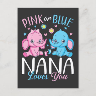 Rosa oder blaue Nana Lieben Sie Elephant Baby Postkarte
