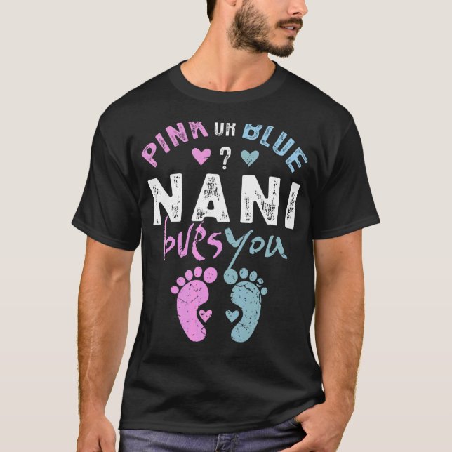 Rosa oder blaue Nani Lieben Ihr Oma für Oma T-Shirt (Vorderseite)