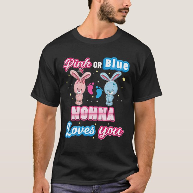 Rosa oder blaue Nonna Lieben Sie Geschlecht zeigen T-Shirt (Vorderseite)