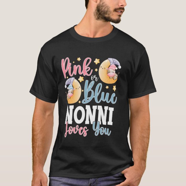 Rosa oder blaue Nonni Lieben Sie schläfrig Kuh Bab T-Shirt (Vorderseite)