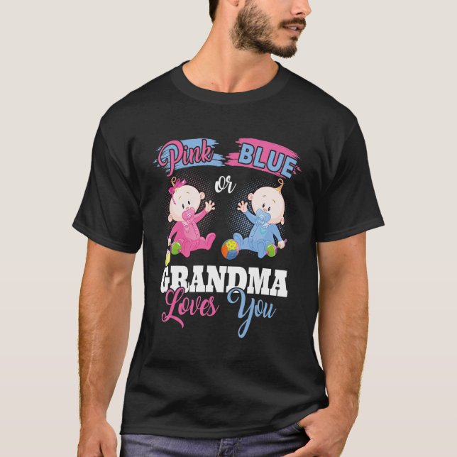 Rosa oder blaue Oma-Lieben, bei denen Sie Geschlec T-Shirt (Vorderseite)