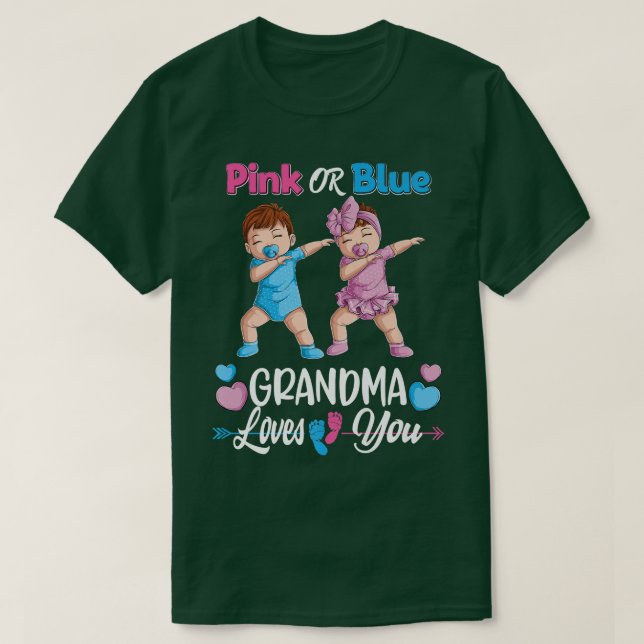 Rosa oder blaue Oma-Lieben, die Ihr Baby-Geschlech T-Shirt (Design vorne)