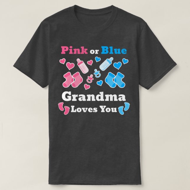 Rosa oder blaue Oma-Lieben, die Sie Geschlecht zei T-Shirt (Design vorne)