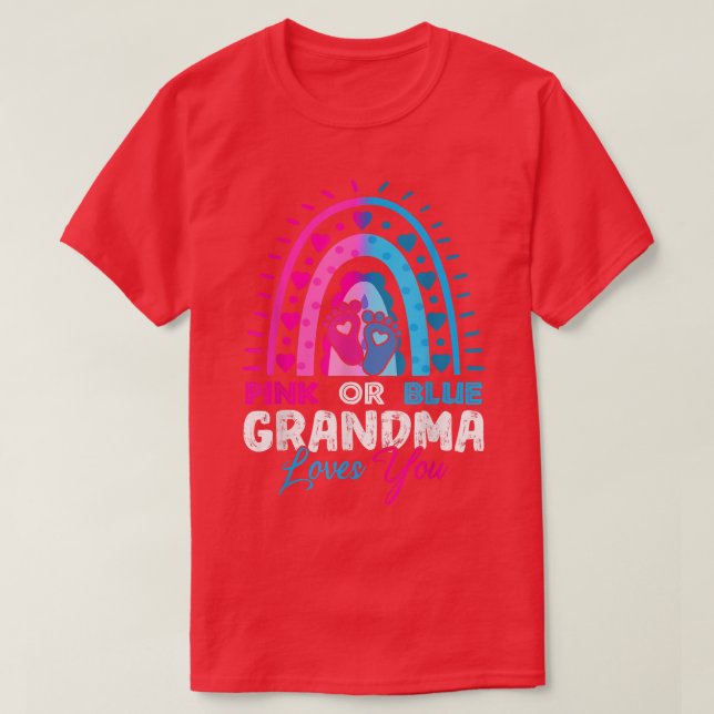 Rosa oder blaue Oma-Lieben Ihr Geschlecht offenbar T-Shirt (Design vorne)