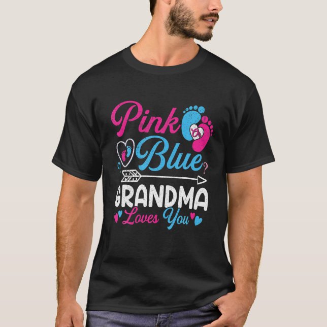 Rosa oder blaue Oma-Lieben Sie Funny Baby Gender R T-Shirt (Vorderseite)