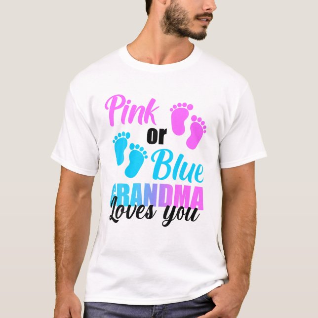 Rosa oder blaue Oma-Lieben Sie Geschlecht offenbar T-Shirt (Vorderseite)