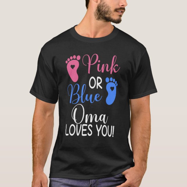 Rosa oder blaue Oma Lieben Sie Geschlecht offenbar T-Shirt (Vorderseite)