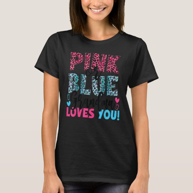 Rosa oder blaue Oma Lieben Sie Leopard Print Gende T-Shirt (Vorderseite)