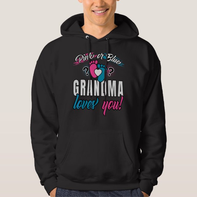 Rosa oder blaue Oma Lieben Sie Zukunft Granny Gend Hoodie (Vorderseite)
