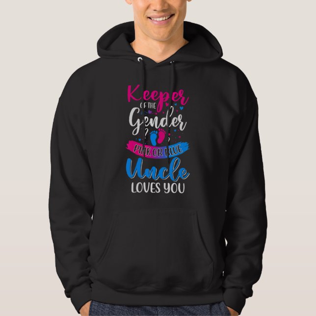 Rosa oder blaue Onkel Lieben, die das Geschlecht w Hoodie (Vorderseite)