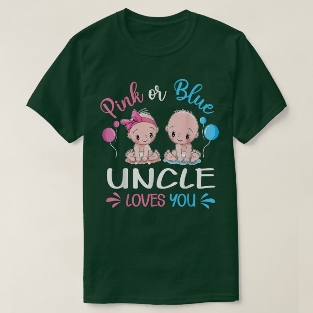 Rosa oder blaue Onkel Lieben Sie lustige Geschlech T-Shirt (Design vorne)