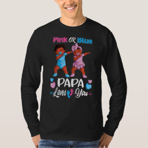Rosa oder blaue Papa-Lieben, die das Schwarze Baby T-Shirt