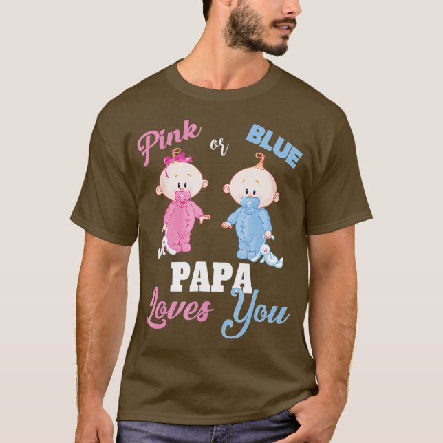 Rosa oder blaue Papa-Lieben Ihr Geschlecht offenba T-Shirt (Vorderseite)