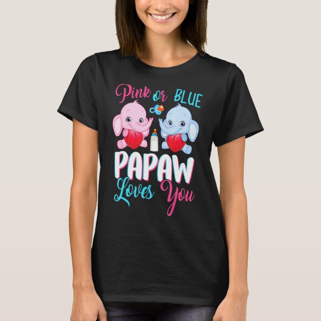 Rosa oder blaue Papa-Lieben Sie Elefanten Baby Gen T-Shirt (Vorderseite)