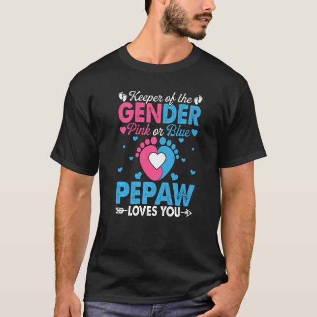 Rosa oder blaue Pepaw-Lieben Sie Geschlecht zeigen T-Shirt (Vorderseite)