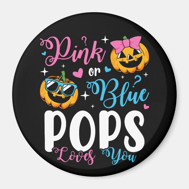 Rosa oder blaue Pop Lieben Sie Pumpkin Baby Circle Magnet (Vorne)