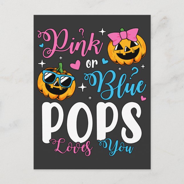 Rosa oder blaue Pop Lieben Sie Pumpkin Baby Postkarte (Vorderseite)